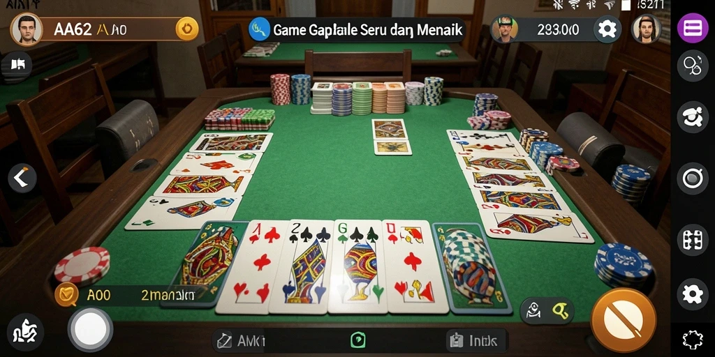 Tampilan screenshot permainan Gaple yang penuh aksi dan strategi.