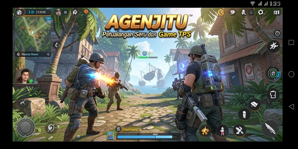 Tangkapan layar AGENJITU menampilkan aksi gameplay seru dalam TPS.