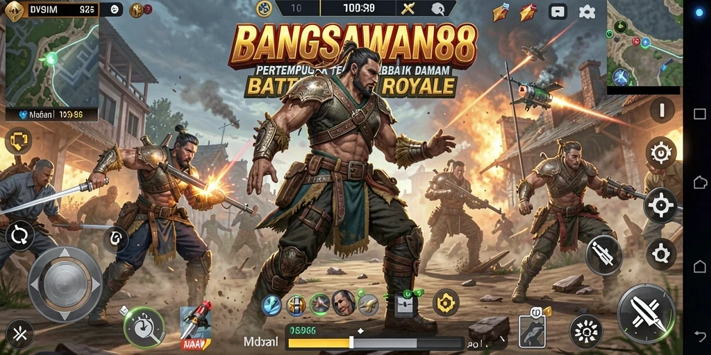 Screenshot menampilkan aksi pertempuran seru dalam BANGSAWAN88.
