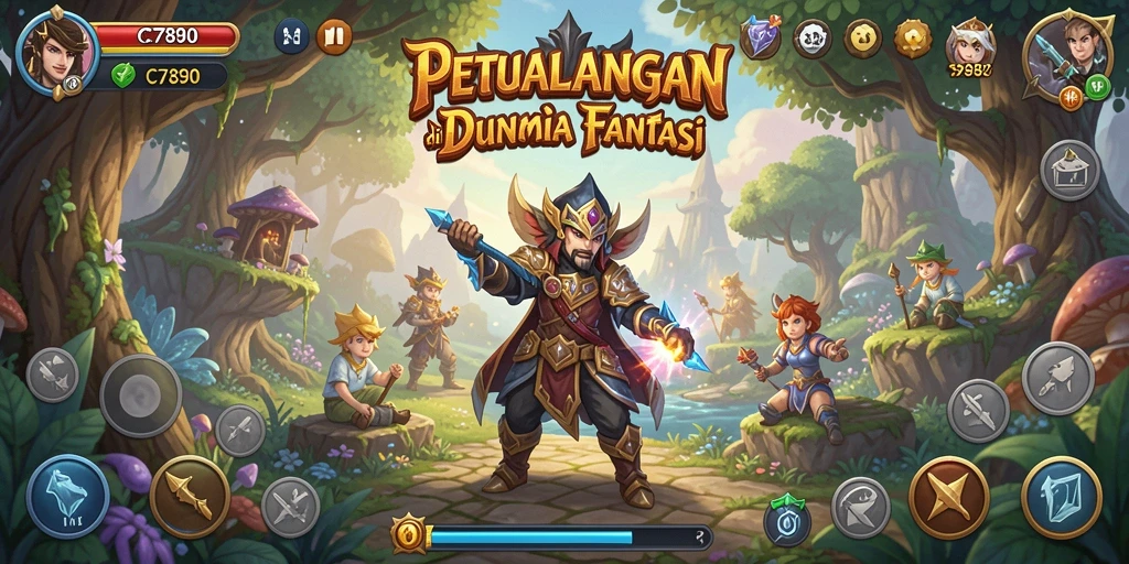 Tangkapan layar gameplay C7890 menampilkan petualangan seru di dunia fantasi.