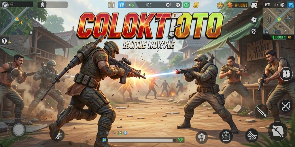 Screenshot gameplay COLOKTOTO dengan aksi Battle Royale yang seru.
