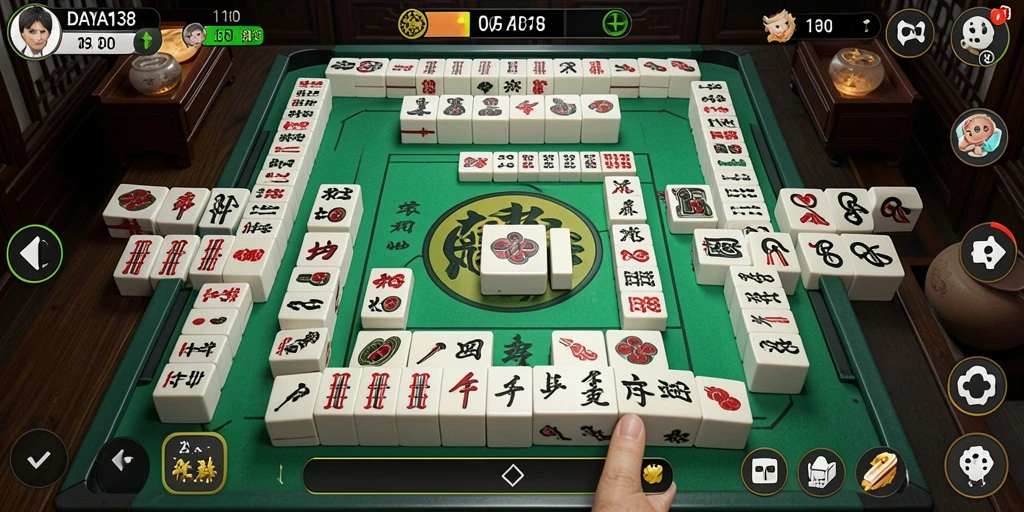 Screenshot dari gameplay Mahjong yang menegangkan di DAYA138.