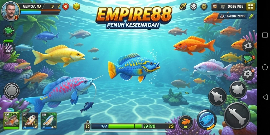 Tampilan gameplay seru dari EMPIRE88 saat menembak ikan.