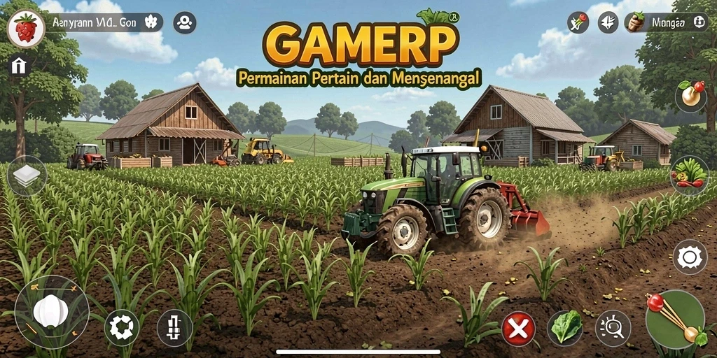 GAMERP menampilkan gameplay nyata dalam bertani yang seru dan interaktif.