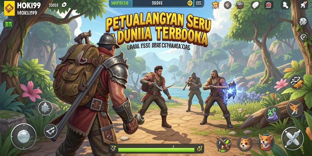 Screenshot HOKI99 menunjukkan petualangan epik di dunia terbuka.