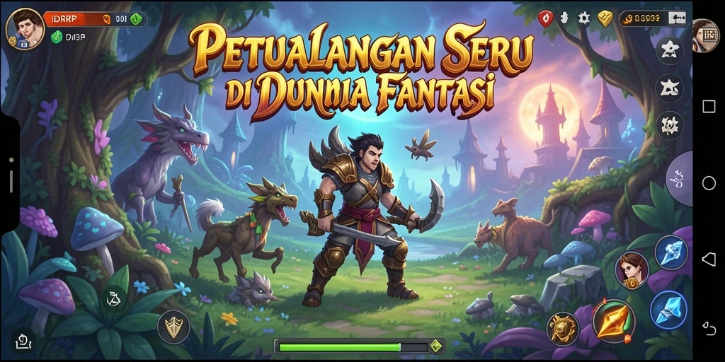 Tampilan gameplay <strong>IDRRP</strong> yang mendebarkan dan penuh aksi di dunia fantasi.