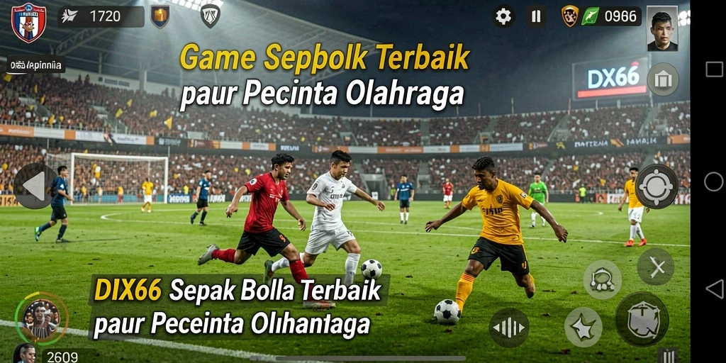 Gameplay IDX66 yang menampilkan aksi sepak bola seru.