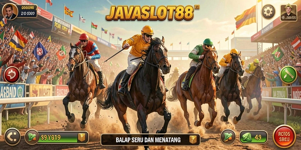Gameplay balap menarik dari JAVASLOT88 dengan kendaraan yang bertenaga.