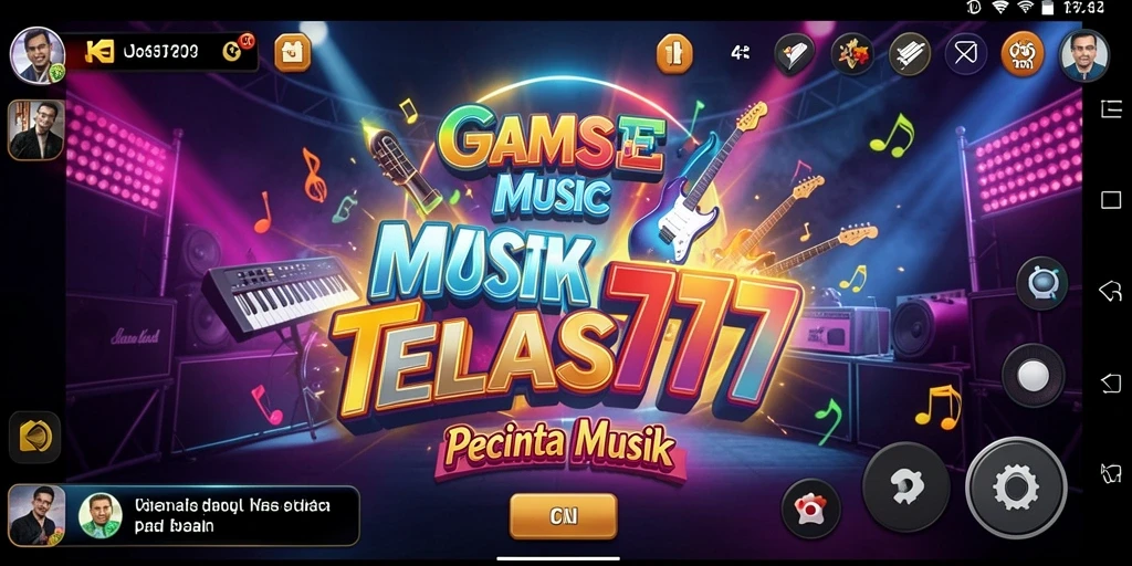 Tampilan gameplay JELAS777 dengan alat musik yang beragam.