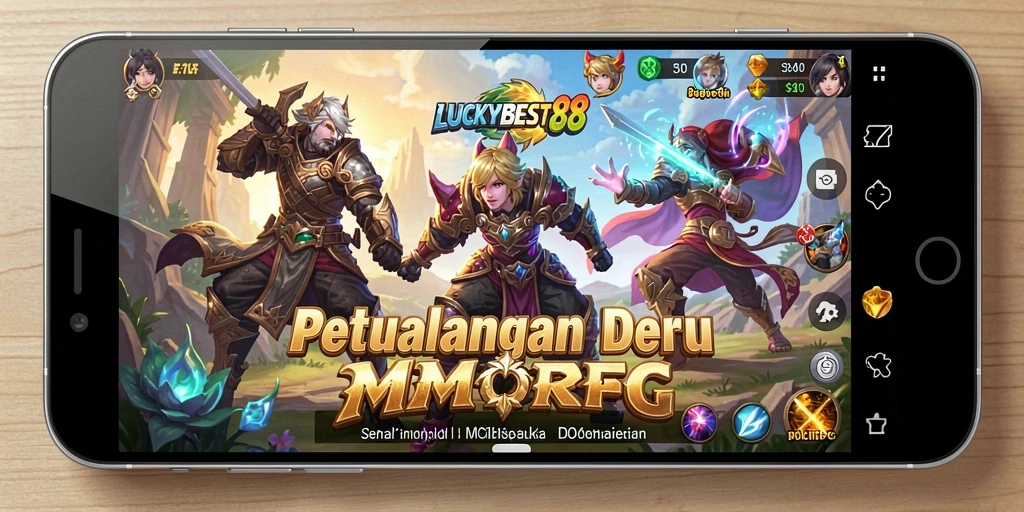 Screenshot LUCKYBEST88 menampilkan karakter sedang bertarung di dunia MMORPG yang memukau.