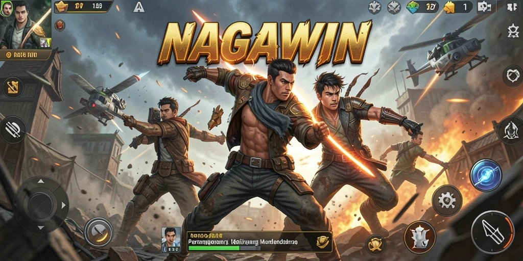 Tangkapan layar NAGAWIN dengan gameplay aksi yang mendebarkan.