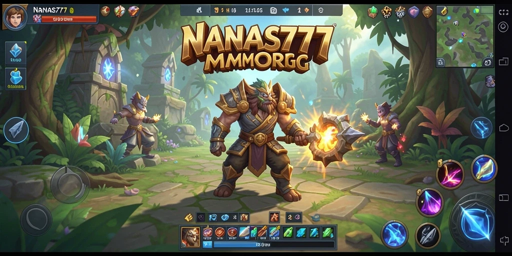 Screenshot gameplay <strong>NANAS777</strong> yang menunjukkan aksi bertempur epik antara pemain di dunia MMORPG.