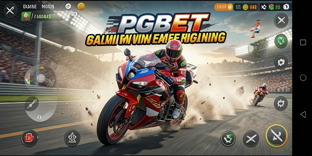 Tampilan gameplay seru dari PGBET saat balapan motor.