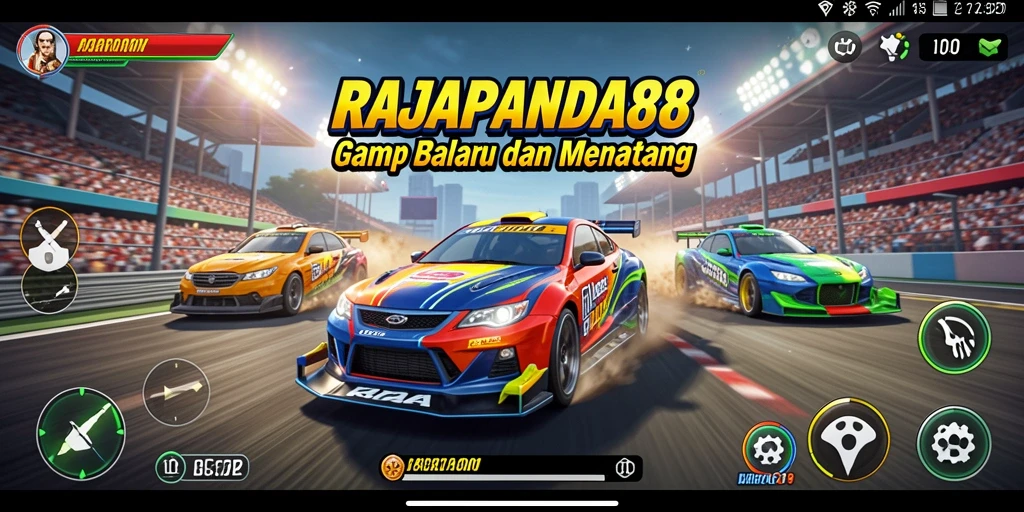 Gameplay seru RAJAPANDA88 dengan kendaraan berbagai jenis.