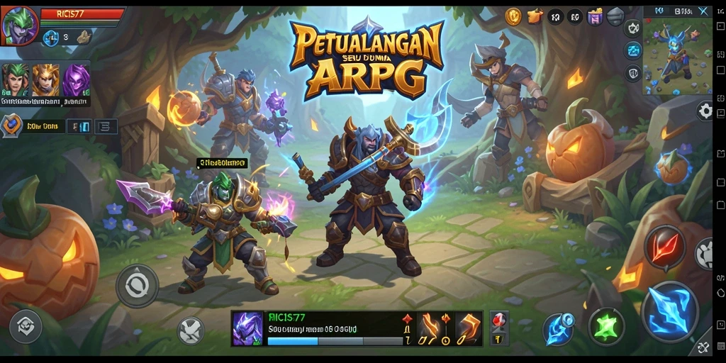 Gameplay seru RICIS77 dengan pertarungan epik dan karakter yang unik.