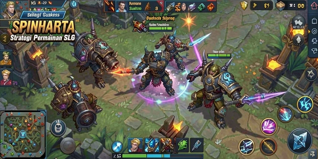 Tampilan gameplay seru SPINHARTA dalam aksi strategi.