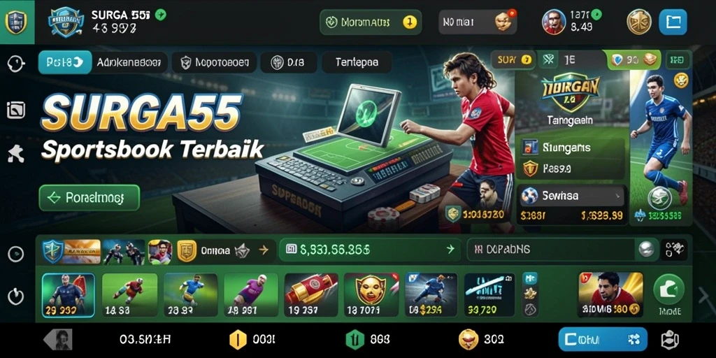 Tampilan utama dari gameplay taruhan Sportsbook SURGA55.